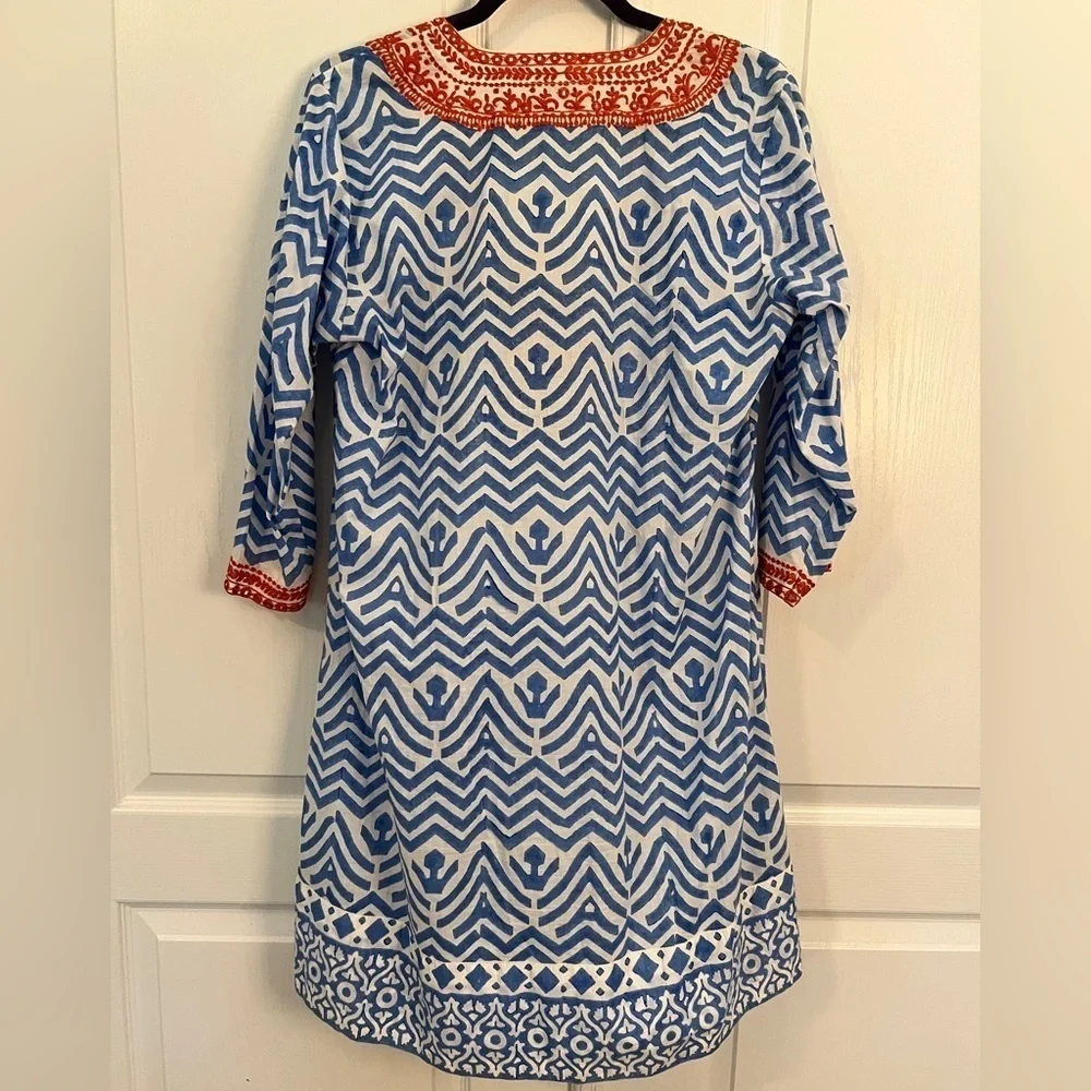 ANTHROPOLOGIE 10 BELLA TU BY GOPI VAID Embroidered Tunic Dress
